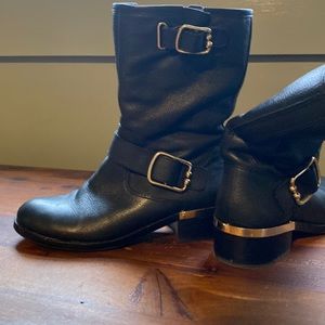 Vince Camuto Biker Boots with Gold Accents